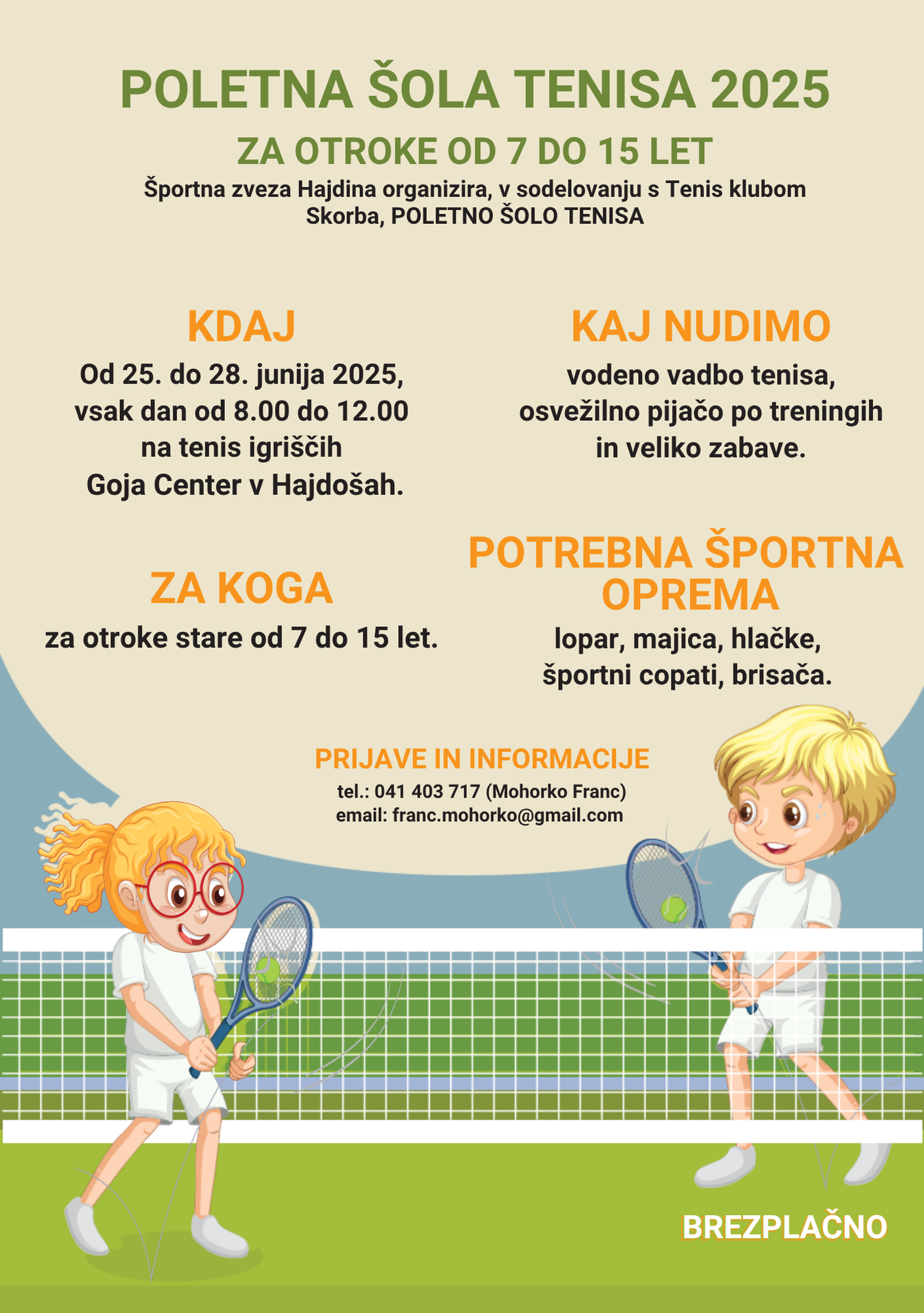 Poletna šola tenisa 2025